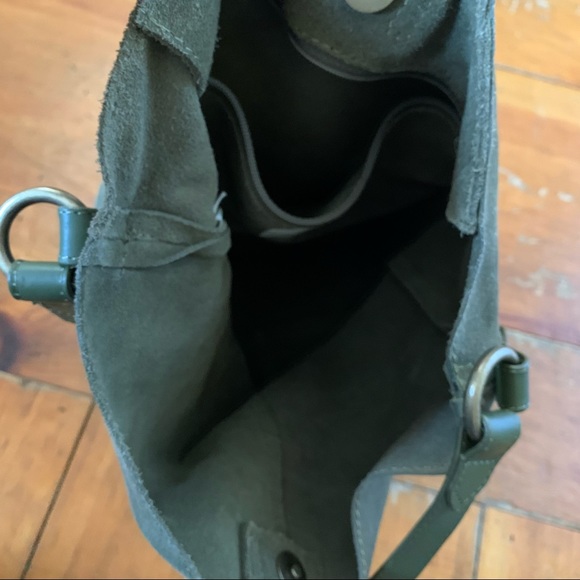 Universal Thread olive green suede bucket  handbag - Picture 5 of 6